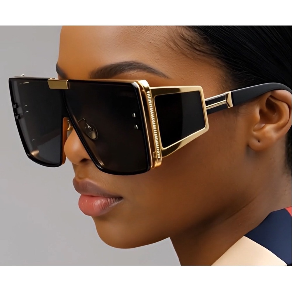 Statement Shield Sunglasses Bold Futuristic Design Women Shades Ladys Modern New